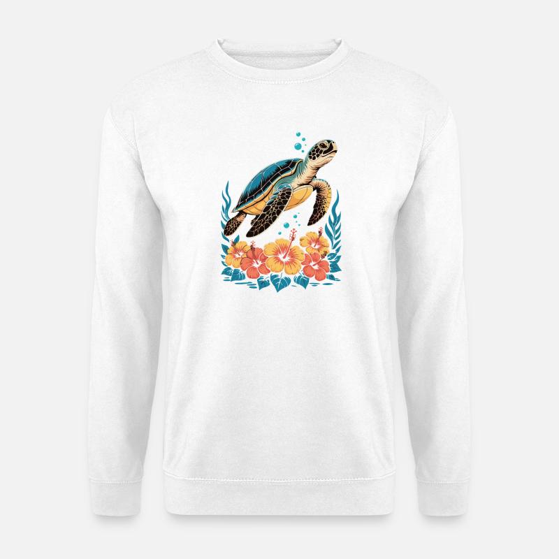 Meeresschildkröte Ozean Addict Design - Unisex Pullover - Weiß