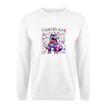 Dino Number Day Rainbow - Unisex Sweatshirt - white - Front