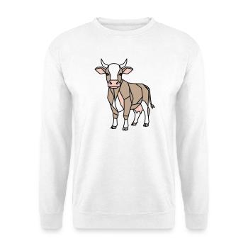 Geometrische Kuh Low Poly Modern - Unisex Pullover - Weiß - Vorne