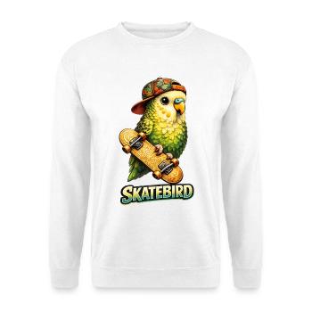 Skatebird – Perroquet tropical avec skateboard & Ca - Sweat-shirt Unisexe - blanc - Devant