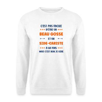 Beau Gosse et Sidecariste Je Gere - Sweat-shirt Unisexe - blanc - Devant