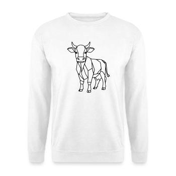 Contour géométrique de vache low poly - Sweat-shirt Unisexe - blanc - Devant