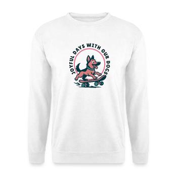 Zitat zum Schlittschuh-Deutschen Schäferhund 2026 - Unisex Pullover - Weiß - Vorne