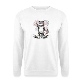 Wildes und freies Opossum – Lustiges patriotisches - Unisex Pullover - Weiß - Vorne