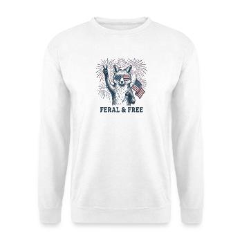 Wilder und freier Fuchs – Lustiger patriotischer F - Unisex Pullover - Weiß - Vorne
