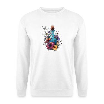 Flower bottle in a blaze of colour - Unisex Sweatshirt - white - Front