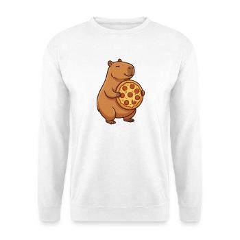 Capybara avec pizza - Sweat-shirt Unisexe - blanc - Devant