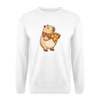 Pizza Capybara avec fromage fondant - Sweat-shirt Unisexe - blanc - Devant