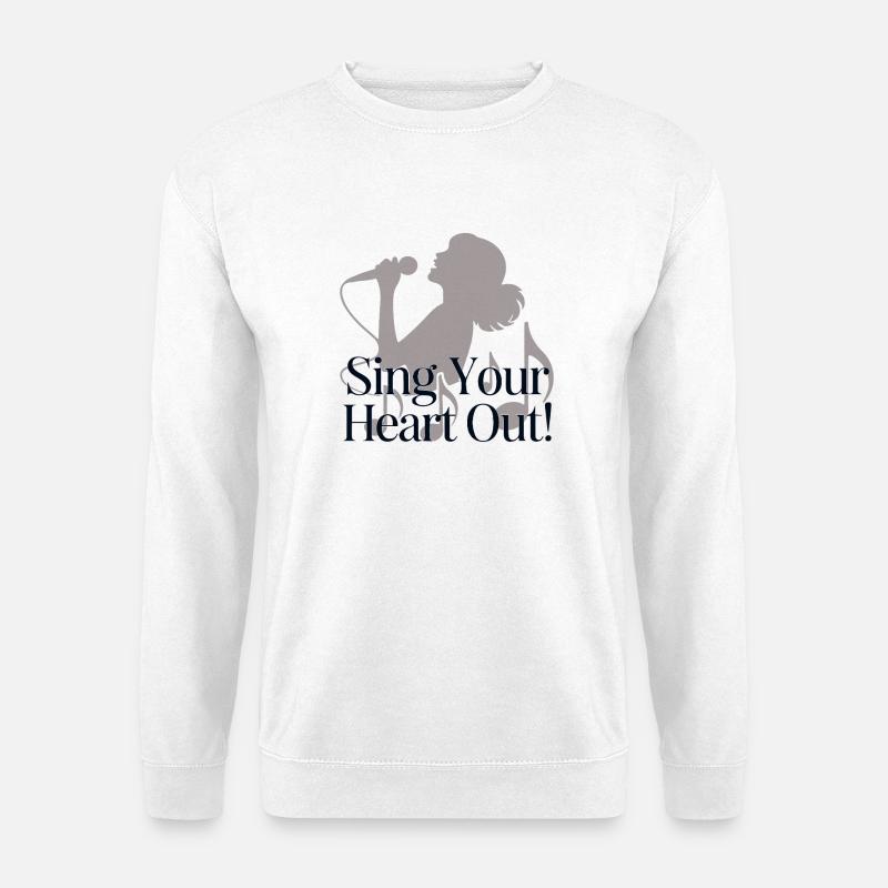 Sing dein Herzens-Aus Silhouette - Unisex Pullover - Weiß