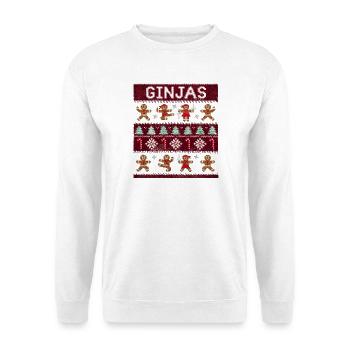 Ginjas Lebkuchen-Weihnachtspullover - Unisex Pullover - Weiß - Vorne