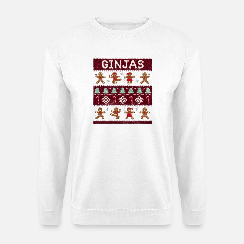 Ginjas Lebkuchen-Weihnachtspullover - Unisex Pullover - Weiß