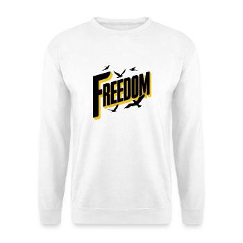 Freedom Bold Typography with Birds - Unisex Sweatshirt - white - Front