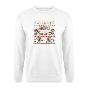 Ginjas Lebkuchen-Weihnachtspullover - Unisex Pullover - Weiß - Vorne
