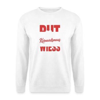 Karnevalsmaus Rut Wiess Köln Kölner Karneval Maus - Unisex Pullover - Weiß - Vorne - Alina (178cm) & Michal (187cm)