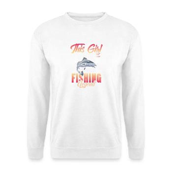 Angeln Angler Fische Fischer Sprüche Petri Heil - Unisex Pullover - Weiß - Vorne - Alina (178cm) & Michal (187cm)