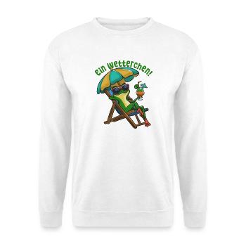 Sommerfrosch im Strandstuhl - Unisex Pullover - Weiß - Vorne