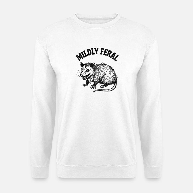 Mildly Feral Lustiges Opossum - Unisex Pullover - Weiß