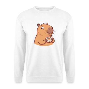 Capybara with donut funny cute animal motif - Unisex Sweatshirt - white - Front