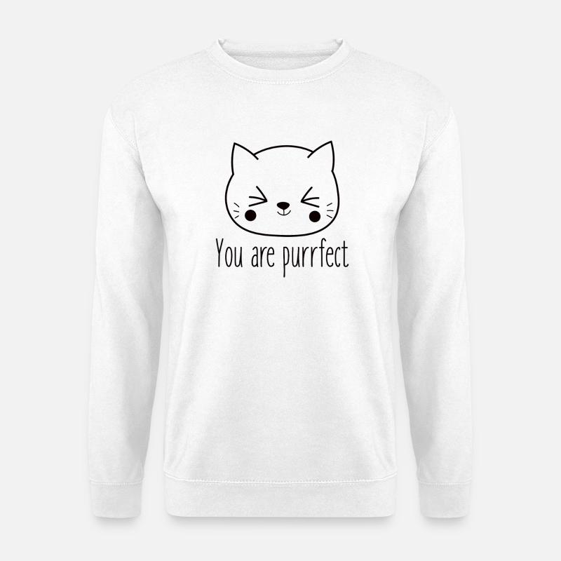 Du Bist Einfach Perfekt Katzenliebhaber - Unisex Pullover - Weiß
