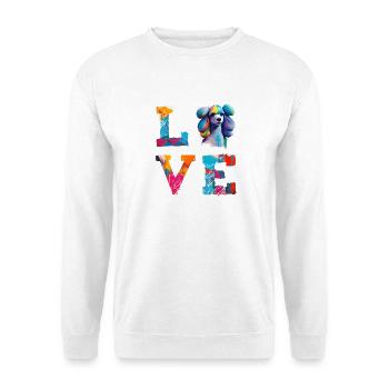 Farbenfrohes Pudel-Pop-Art-Liebes-Hundeliebhaber-Design - Unisex Pullover - Weiß - Vorne