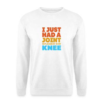 Knie Operation Knie OP - Unisex Pullover - Weiß - Vorne - Alina (178cm) & Michal (187cm)
