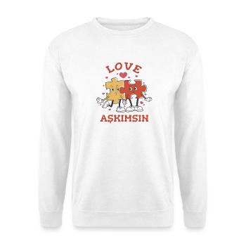 Love Askimsin : Pièces du puzzle dans Love Design - Sweat-shirt Unisexe - blanc - Devant