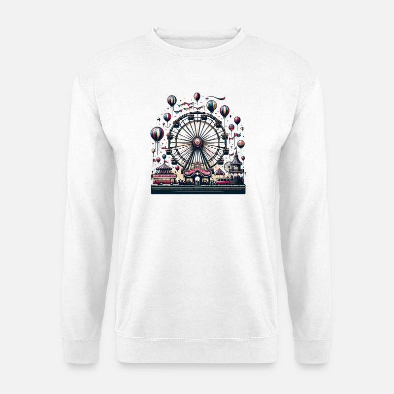 Riesenrad Nachtfest Karussell Parade - Unisex Pullover - Weiß