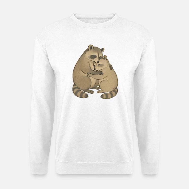 Kuschelfreunde Waschbärpaar - Unisex Pullover - Weiß