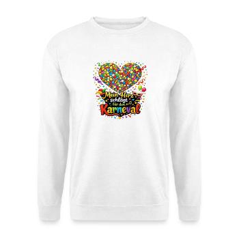 My heart beats for the carnival Jecke Fasching - Unisex Sweatshirt - white - Front