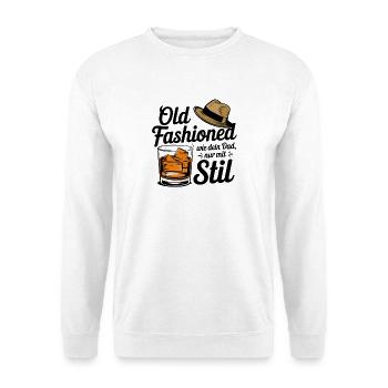 À l’ancienne comme ton père, mais avec un whisky style - Sweat-shirt Unisexe - blanc - Devant