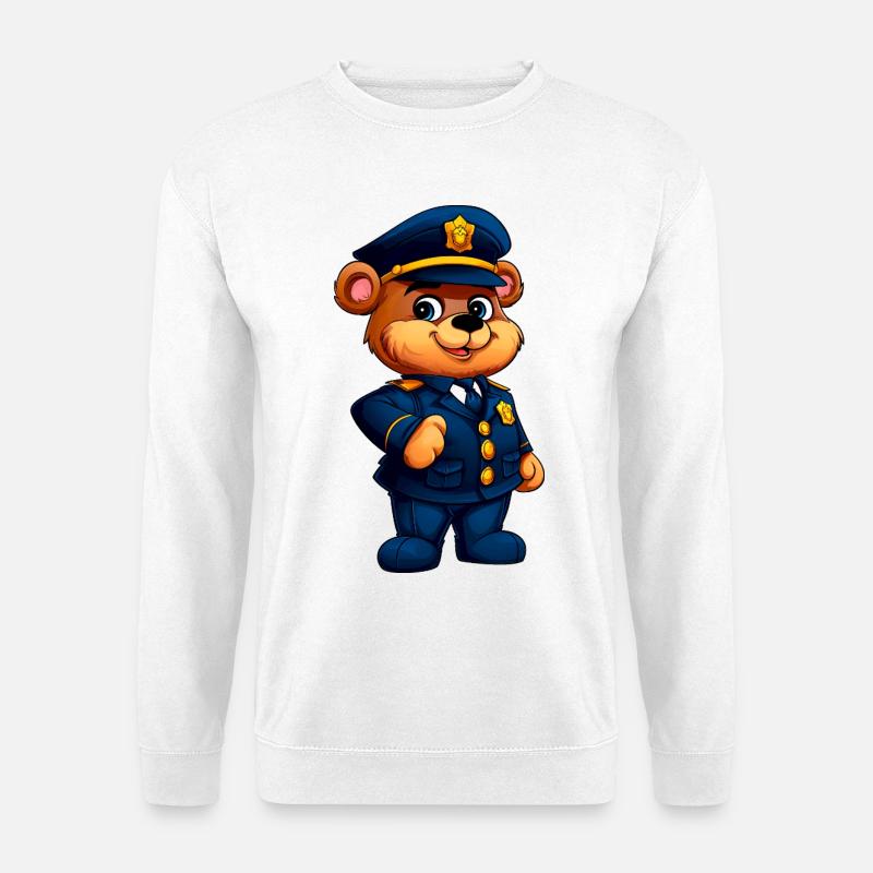 Bär Polizei - Unisex Pullover - Weiß