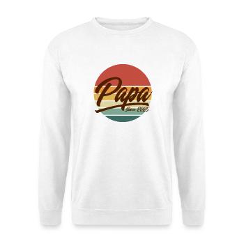 Papa depuis 2025 cadeau rétro vintage au coucher de soleil - Sweat-shirt Unisexe - blanc - Devant