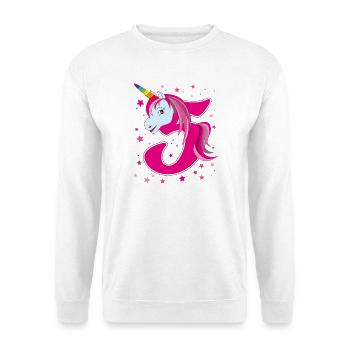 Licorne, 5 ans, 5e anniversaire, enfant - Sweat-shirt Unisexe - blanc - Devant