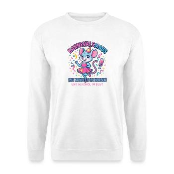 Carnaval : Souris Confettis en Cœur de Carnaval - Sweat-shirt Unisexe - blanc - Devant