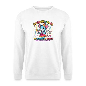 Carnival Mouse Confetti Heart Saying Carnival - Unisex Sweatshirt - white - Front