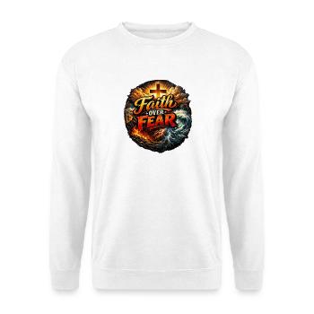 Glaube über Angst - Feuer und Sturm - Unisex Pullover - Weiß - Vorne
