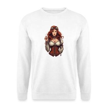 Steam Punk Schöne Frauen Steampunk - Unisex Pullover - Weiß - Vorne