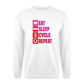 Einfach Roadbike zeitloses Design - Unisex Pullover - Weiß - Vorne - Alina (178cm) & Michal (187cm)