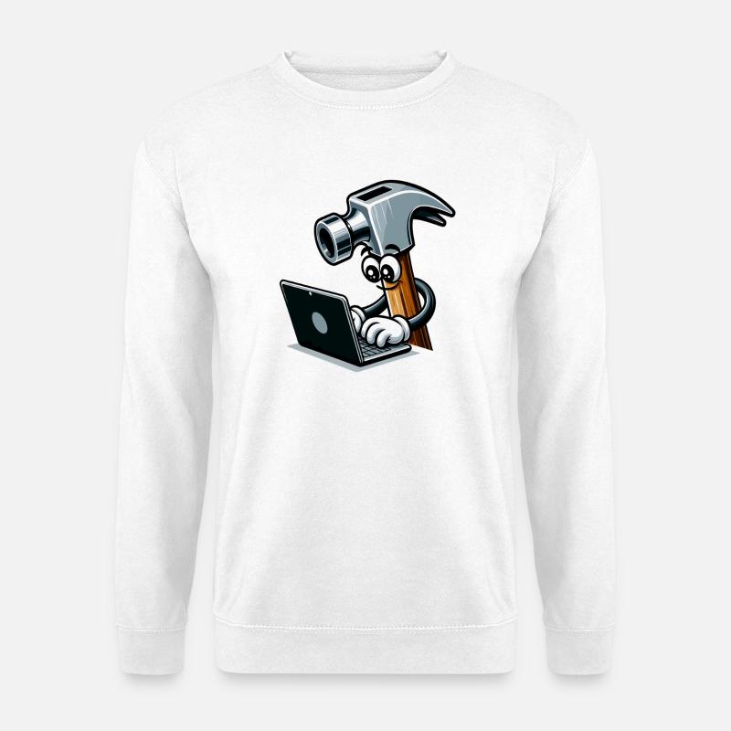 HammerCode: Werkzeug trifft Bits - Unisex Pullover - Weiß