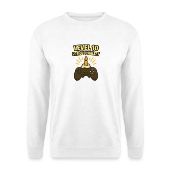 Chemise débloquée niveau 10 Chemise d’anniversaire - Sweat-shirt Unisexe - blanc - Devant