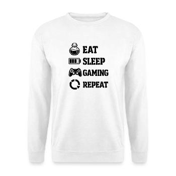 Eat Sleep Gaming Repeat – Pixel Symbolism - Unisex Sweatshirt - white - Front