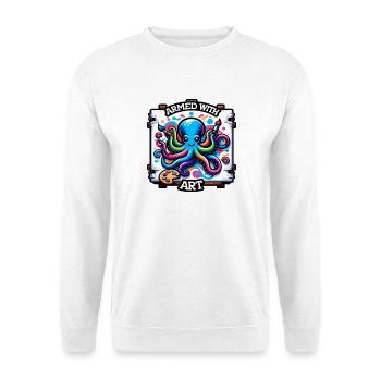 Kunst-Oktopus mit Farbflecken - Unisex Pullover - Weiß - Vorne