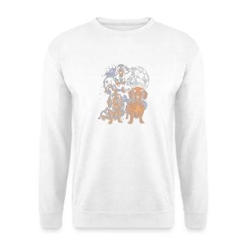 Teckel dans la lune spatiale - Sweat-shirt Unisexe - blanc - Devant