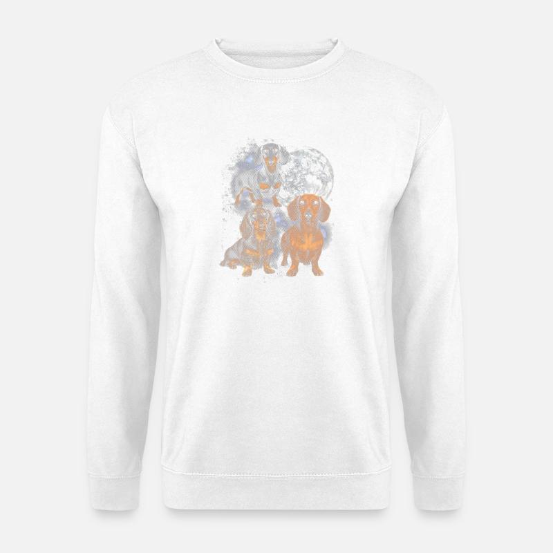 Dackel im Weltraummond - Unisex Pullover - Weiß