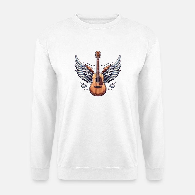 Gitarrenflügel – Himmlische Rockikone - Unisex Pullover - Weiß