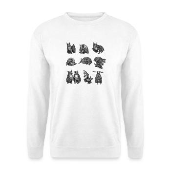 Nacht Fledermaus Silhouetten Muster - Unisex Pullover - Weiß - Vorne