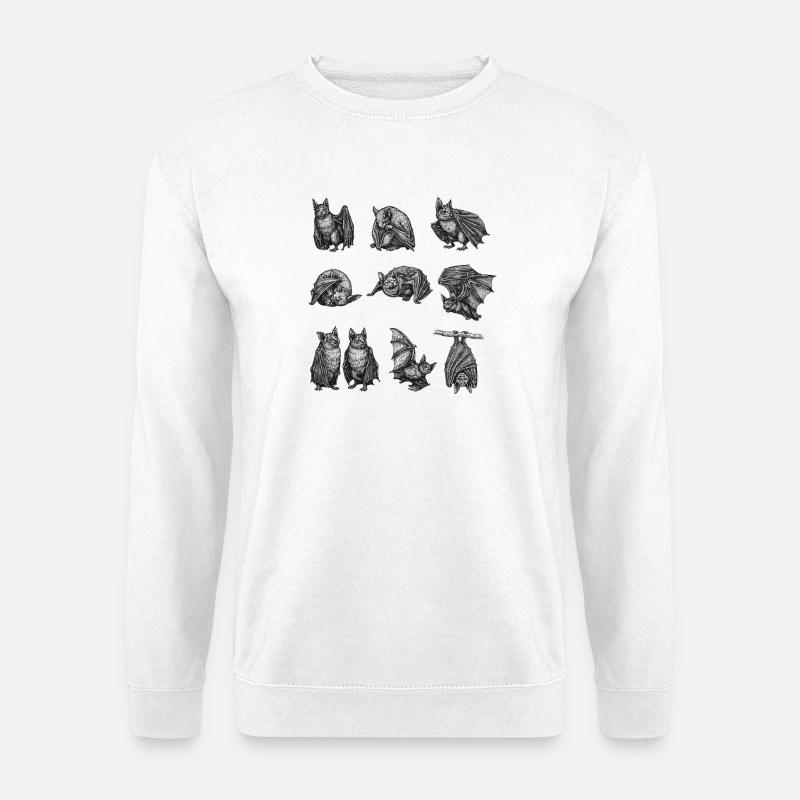 Night Bat Silhouettes Pattern - Unisex Sweatshirt - white