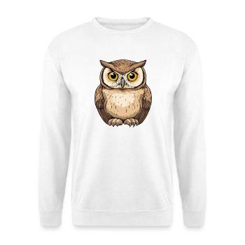 Wald-Eulenaugen Detailzeichnung - Unisex Pullover - Weiß - Vorne