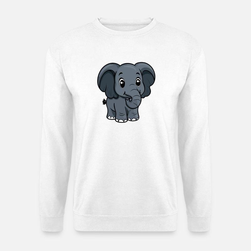 Kuscheliger Elefantenfreund Cartoon - Unisex Pullover - Weiß