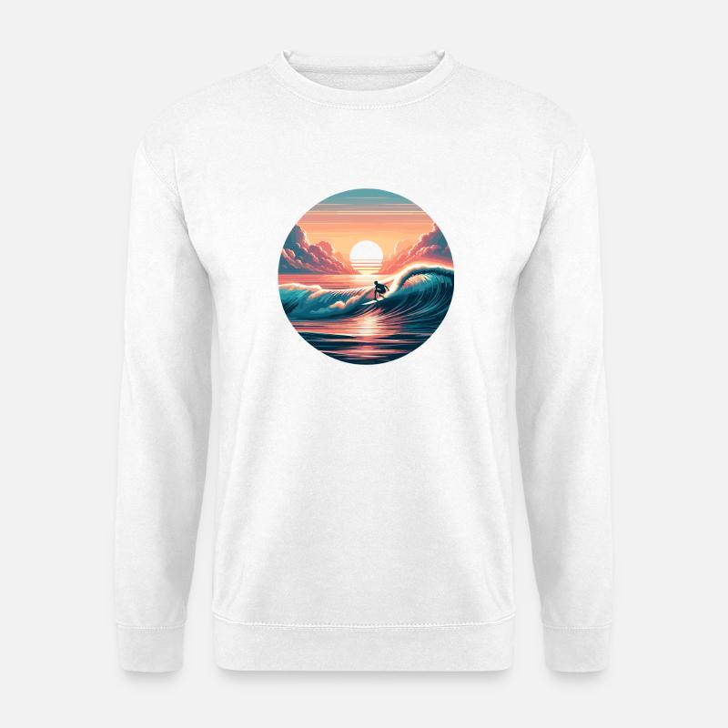 Sunset Surf Wave - Unisex Sweatshirt - white